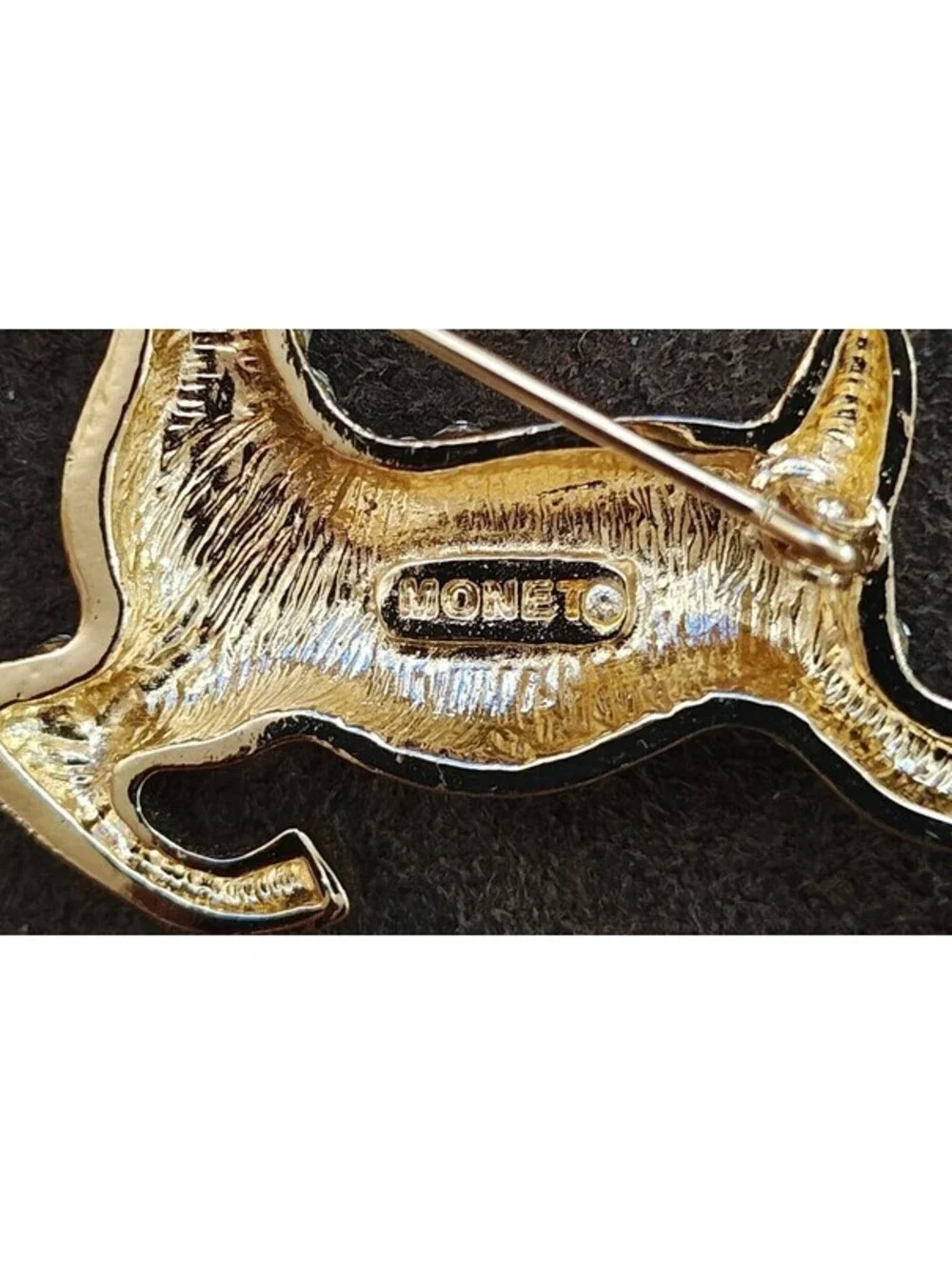 1980s Monet Reindeer Rhinestones Brooch